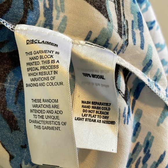 Emerson Fry India Collection Wrap Dress Women’s Size Small Midi Long Sleeve Blue - Picture 7 of 7